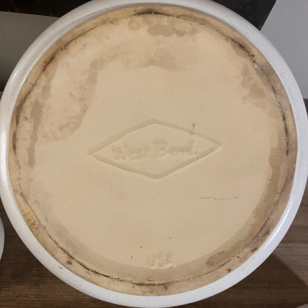 Handcrafted White‎ and Brown Serveware Set